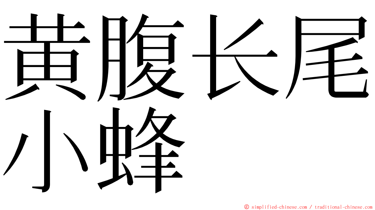 黄腹长尾小蜂 ming font