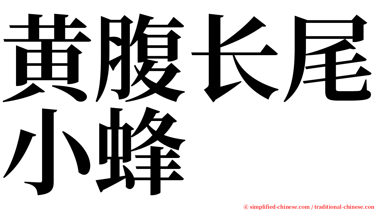 黄腹长尾小蜂 serif font