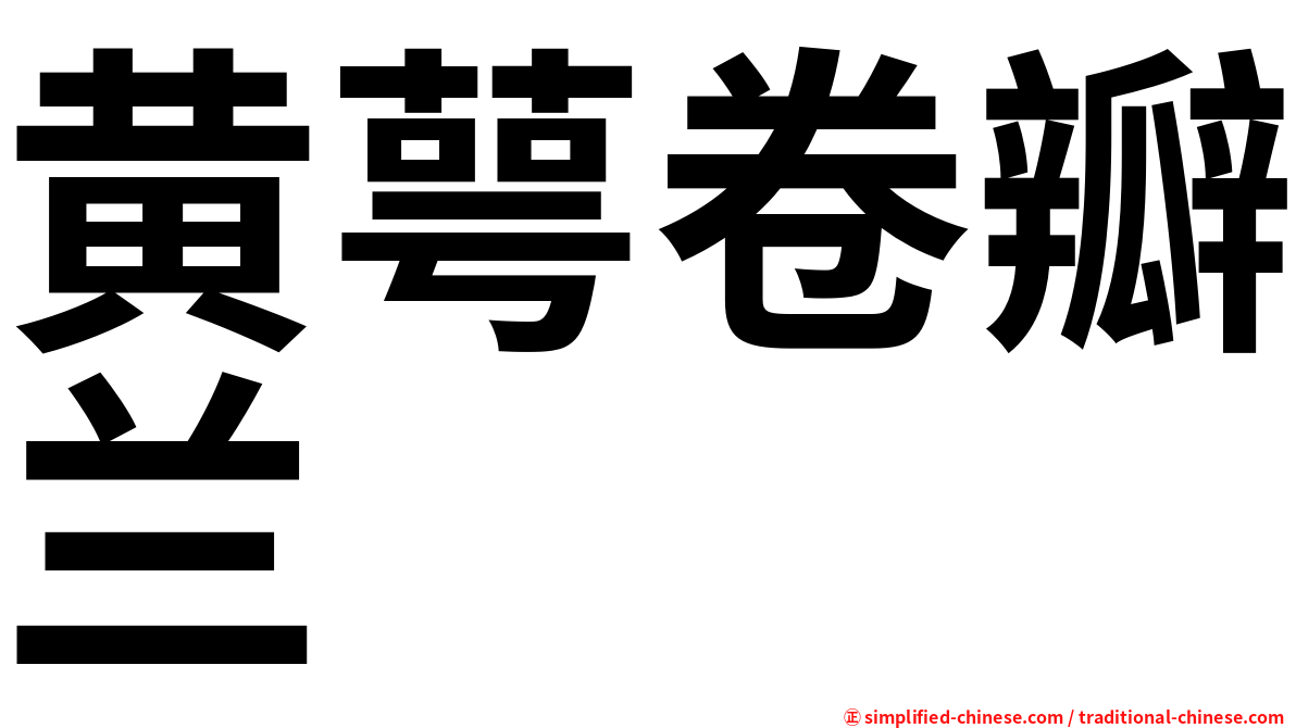 黄萼卷瓣兰