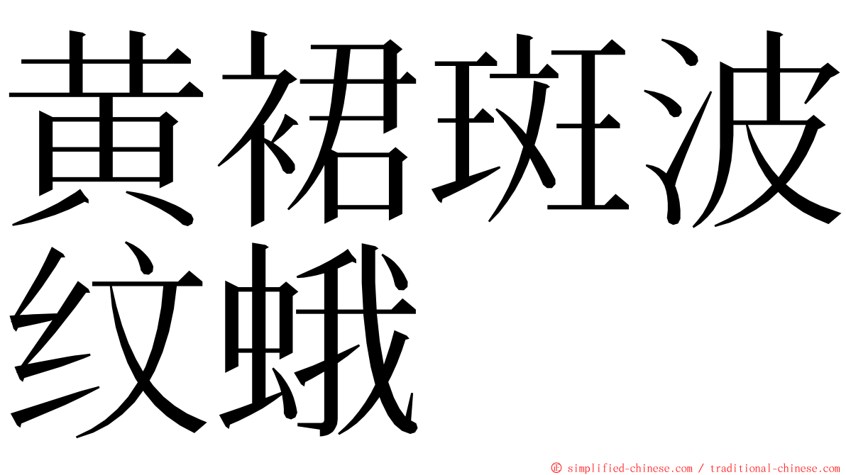 黄裙斑波纹蛾 ming font