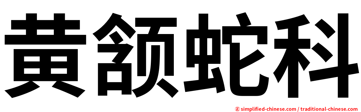 黄颔蛇科