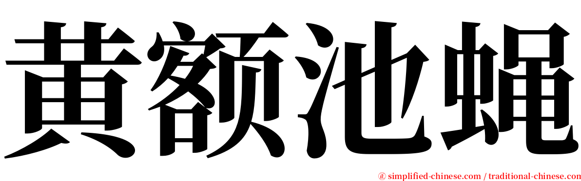 黄额池蝇 serif font