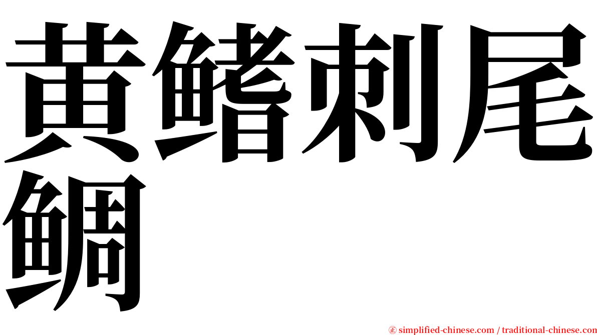 黄鳍刺尾鲷 serif font