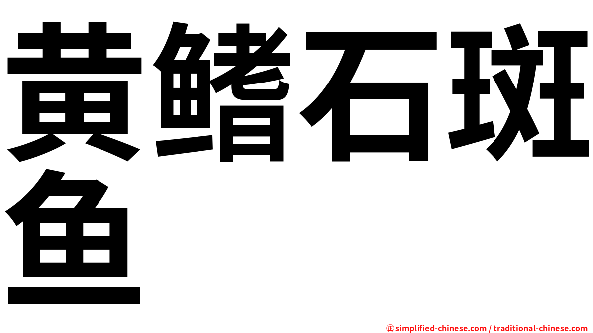 黄鳍石斑鱼