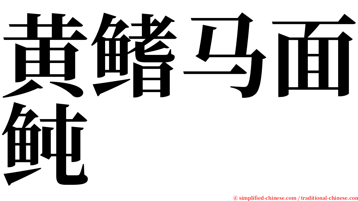 黄鳍马面鲀 serif font