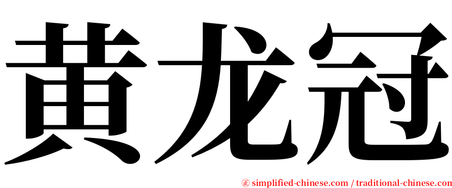 黄龙冠 serif font