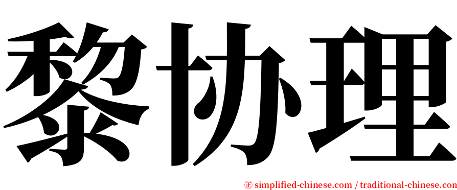 黎协理 serif font