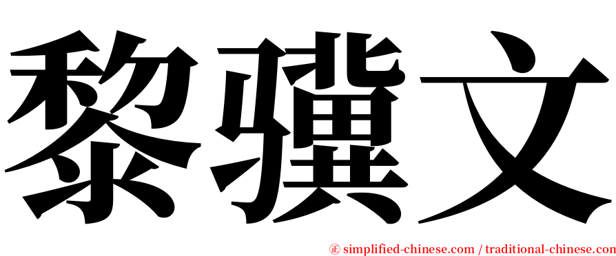 黎骥文 serif font