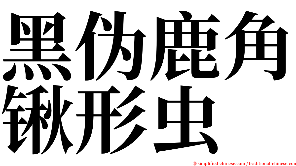 黑伪鹿角锹形虫 serif font