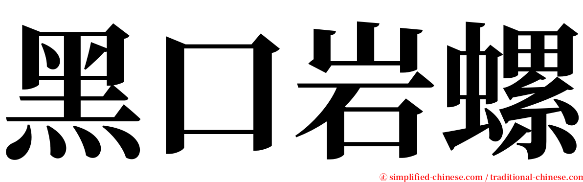 黑口岩螺 serif font