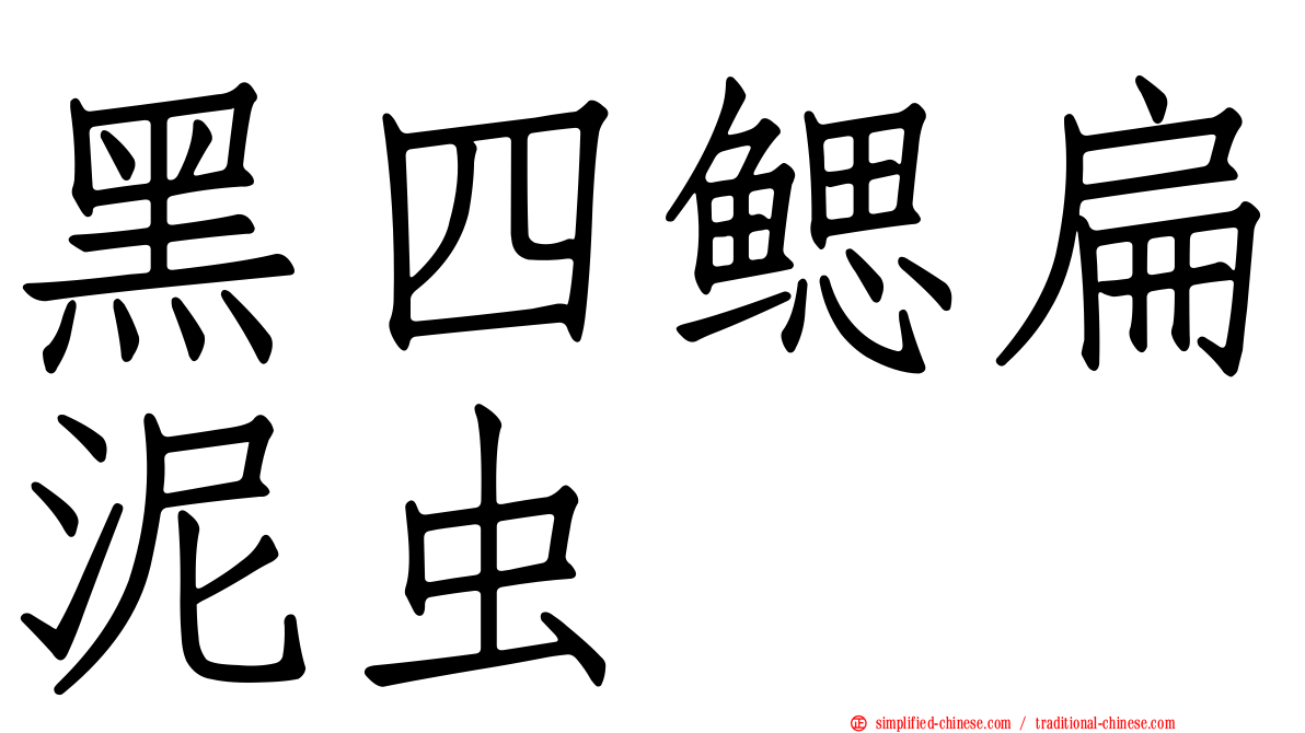 黑四鳃扁泥虫