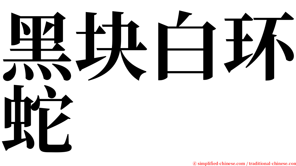 黑块白环蛇 serif font