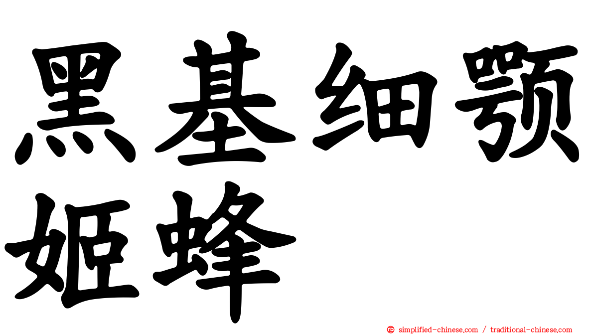 黑基细颚姬蜂