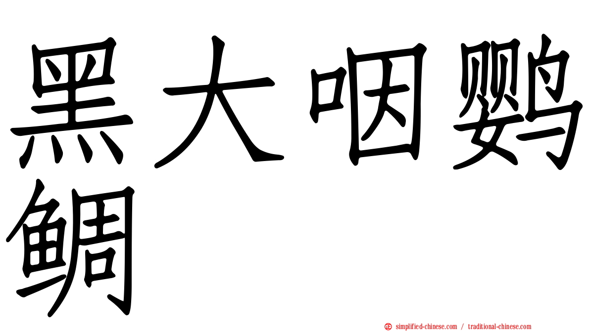黑大咽鹦鲷