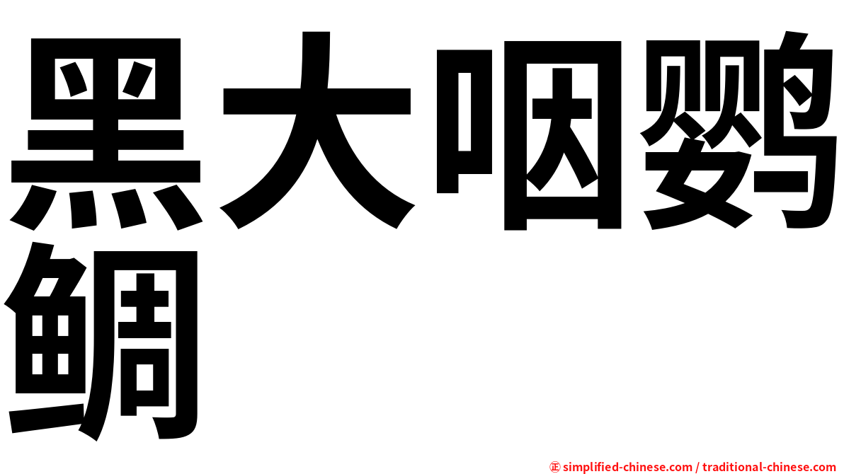 黑大咽鹦鲷