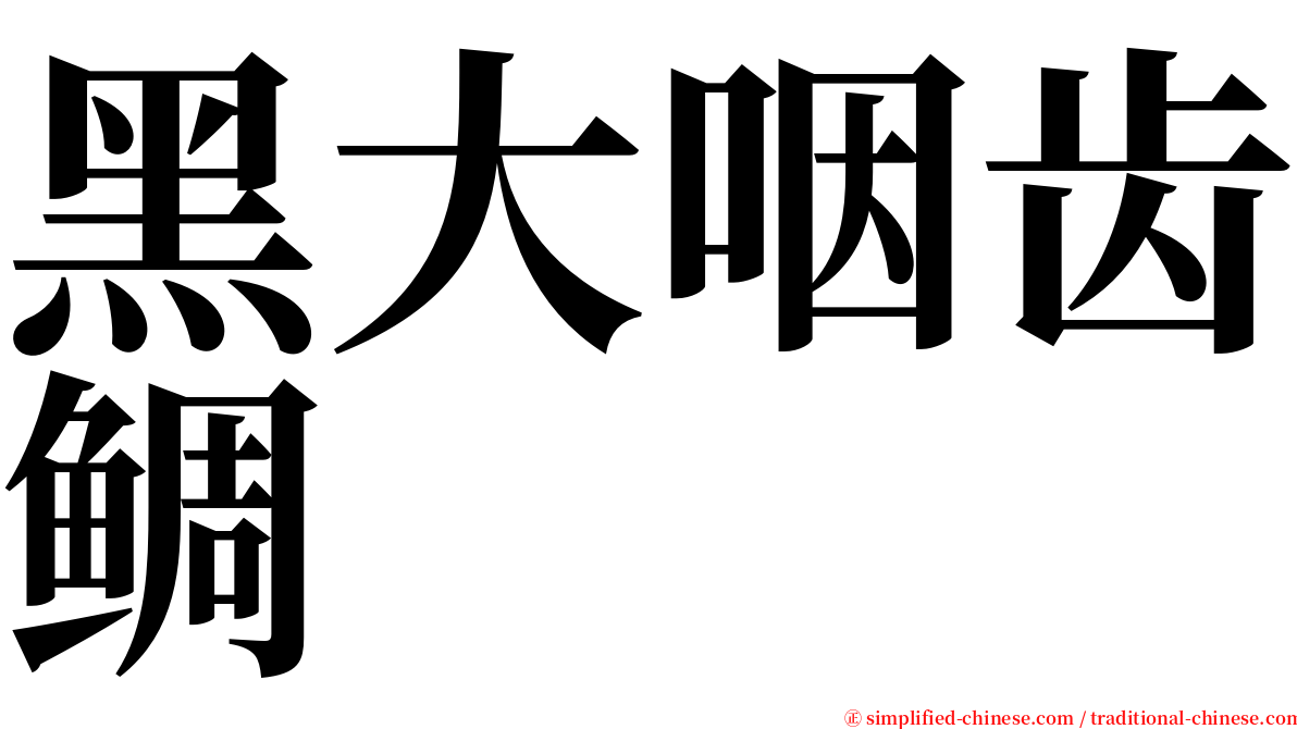 黑大咽齿鲷 serif font