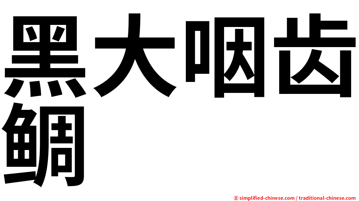 黑大咽齿鲷