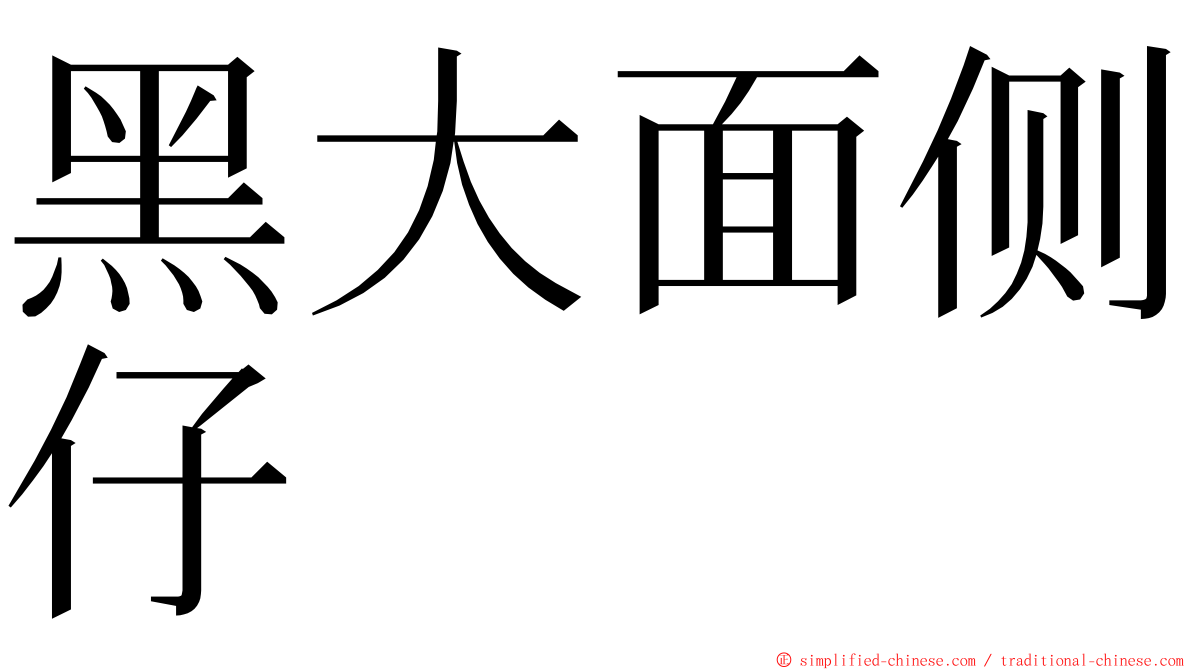 黑大面侧仔 ming font
