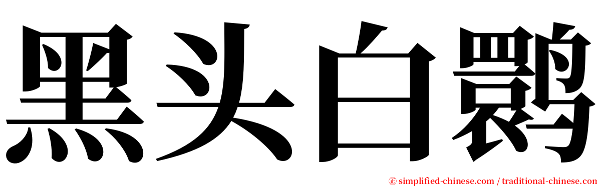 黑头白鹮 serif font