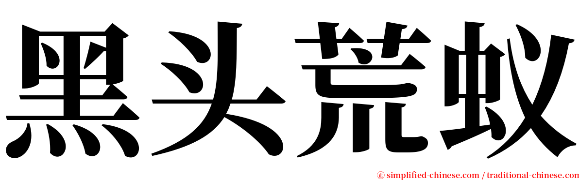 黑头荒蚁 serif font