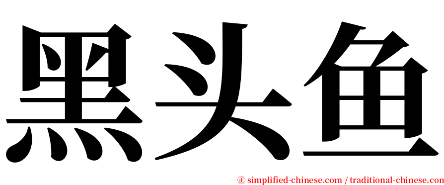 黑头鱼 serif font