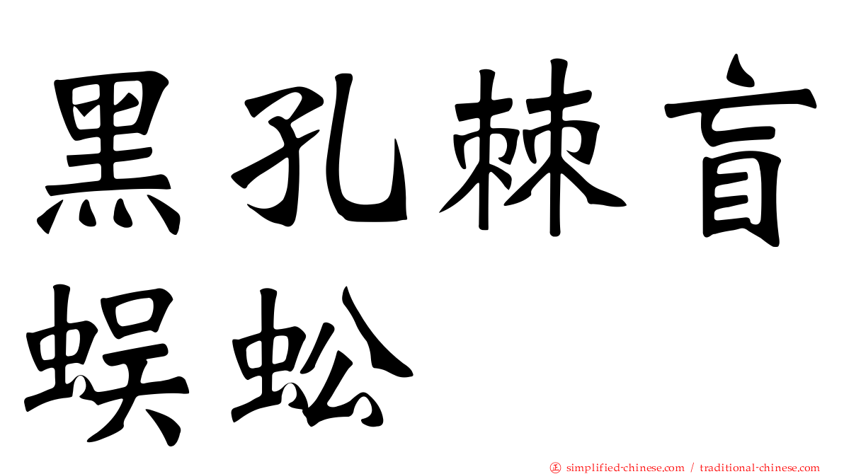 黑孔棘盲蜈蚣