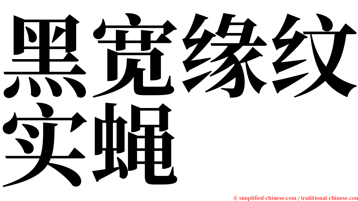 黑宽缘纹实蝇 serif font