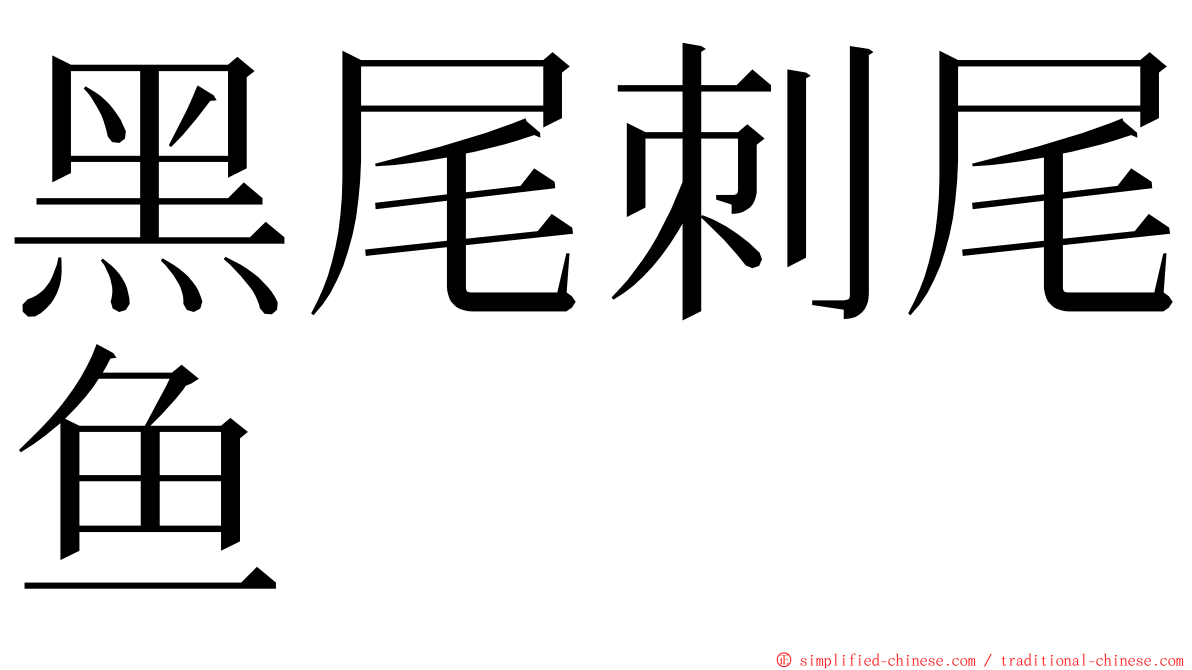 黑尾刺尾鱼 ming font