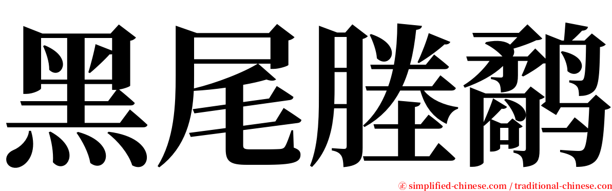 黑尾塍鹬 serif font