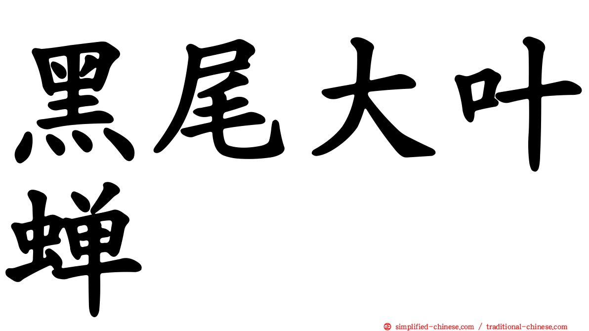 黑尾大叶蝉