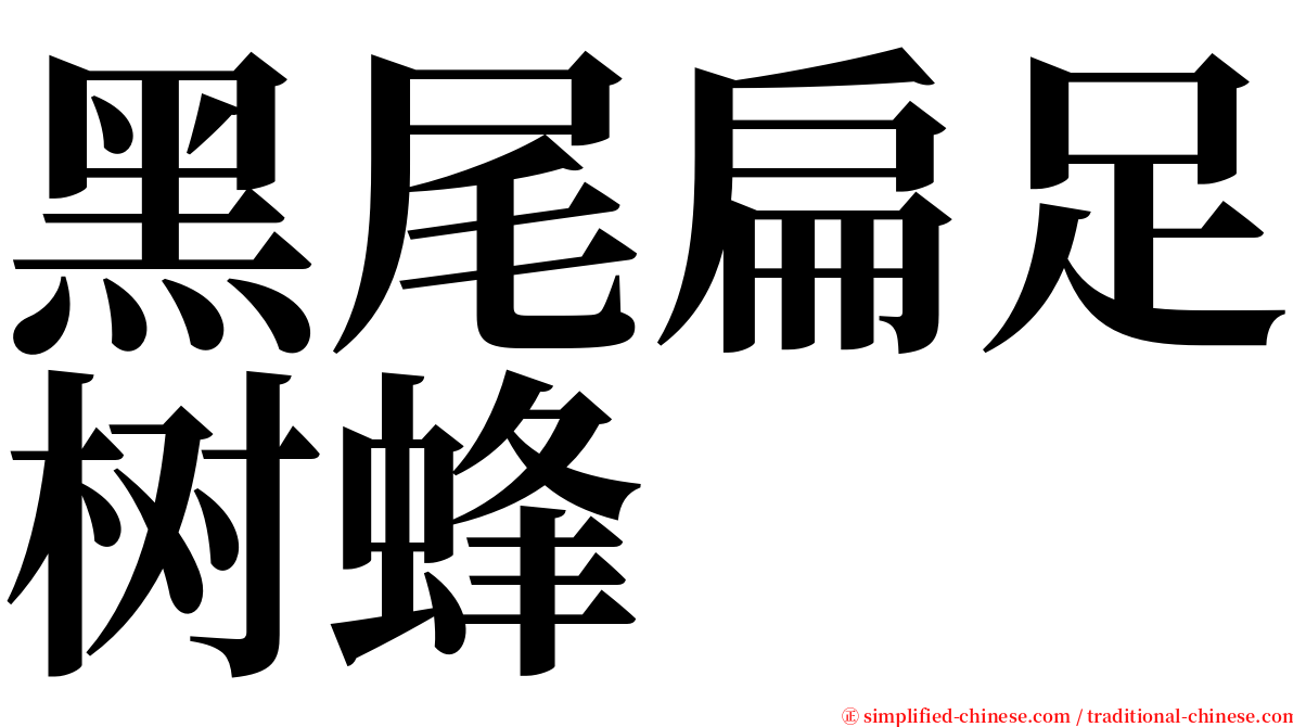 黑尾扁足树蜂 serif font