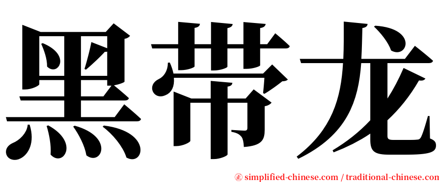 黑带龙 serif font