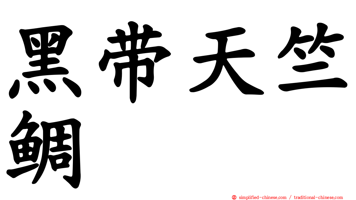 黑带天竺鲷
