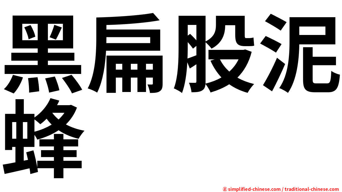 黑扁股泥蜂