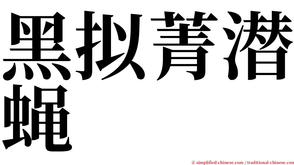 黑拟菁潜蝇 serif font