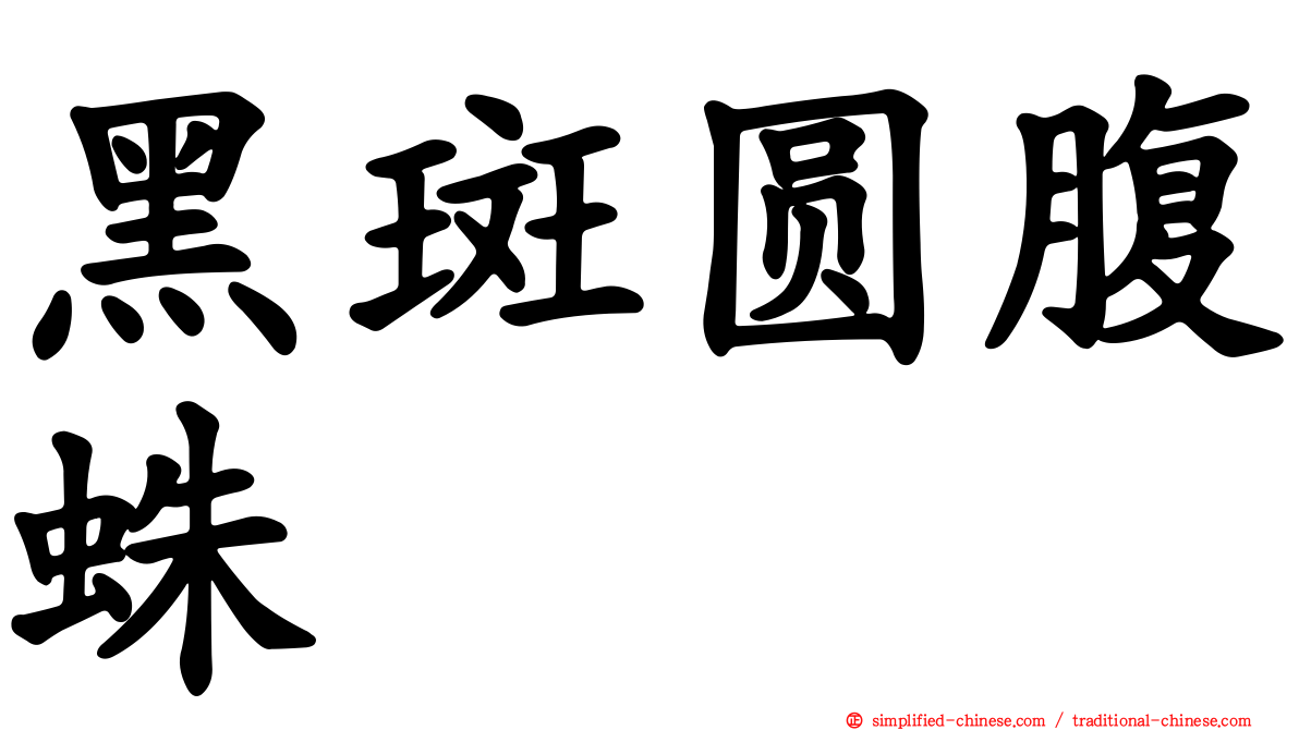 黑斑圆腹蛛