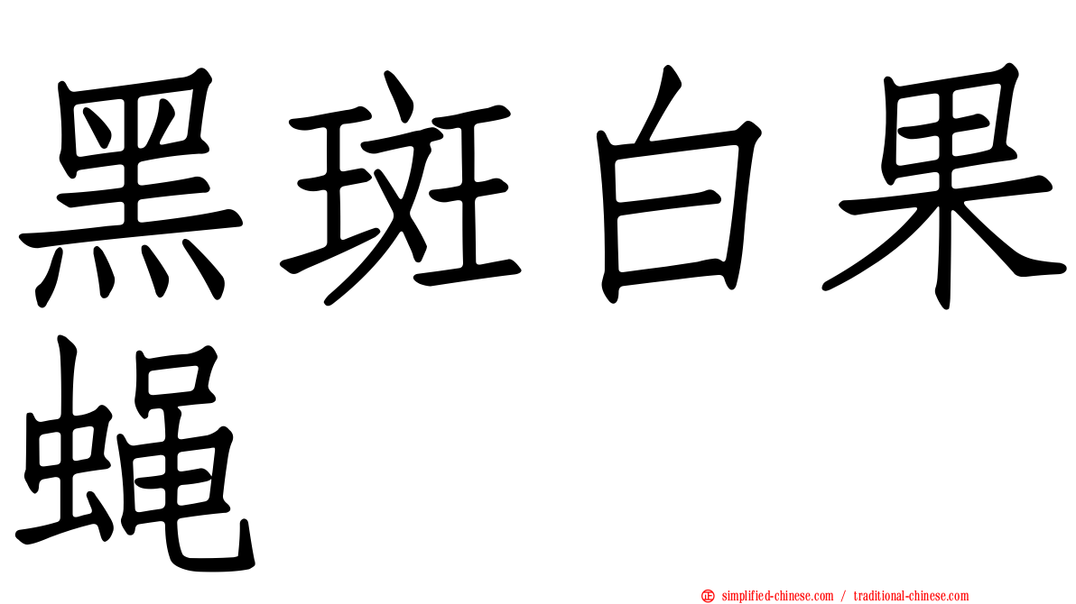 黑斑白果蝇