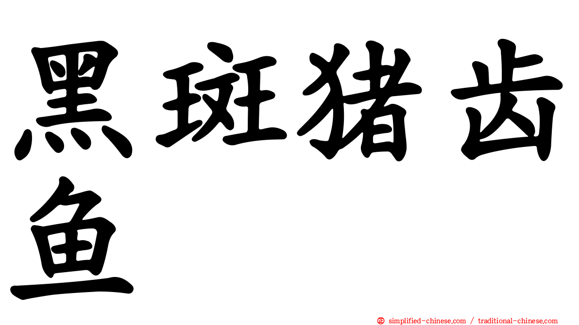 黑斑猪齿鱼