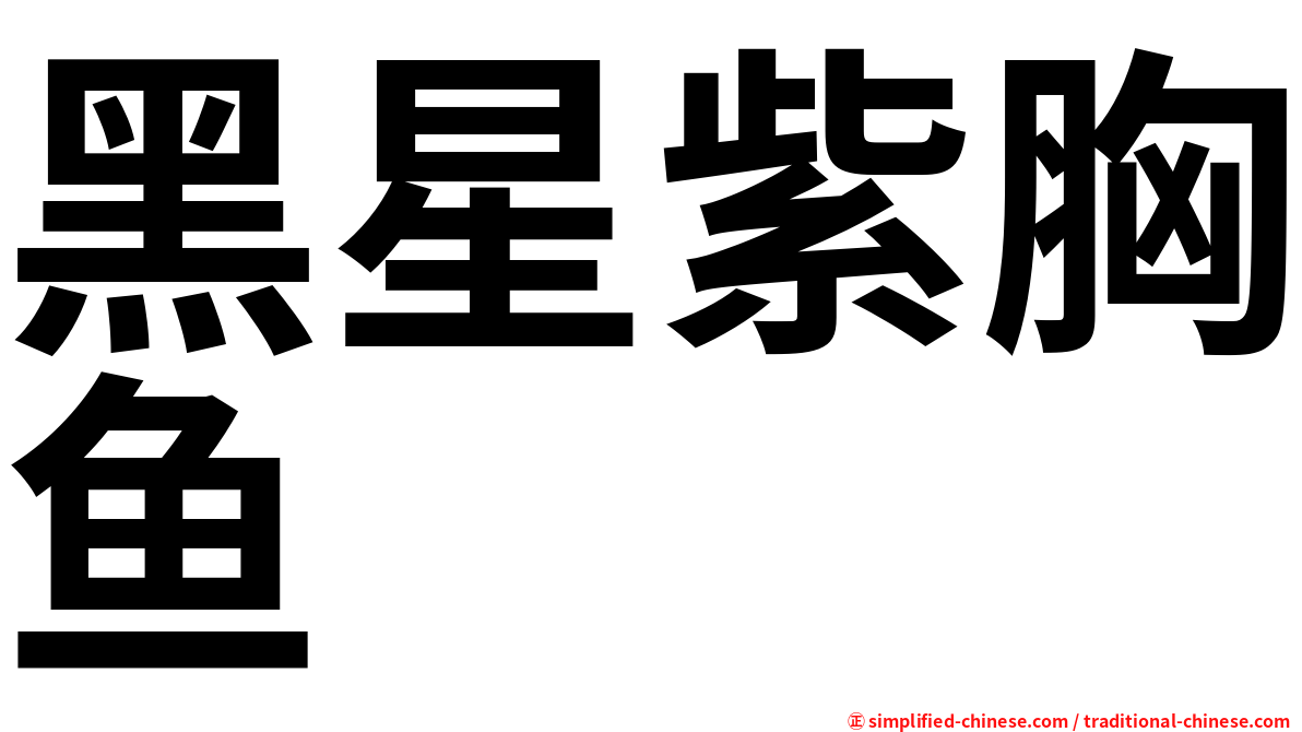 黑星紫胸鱼