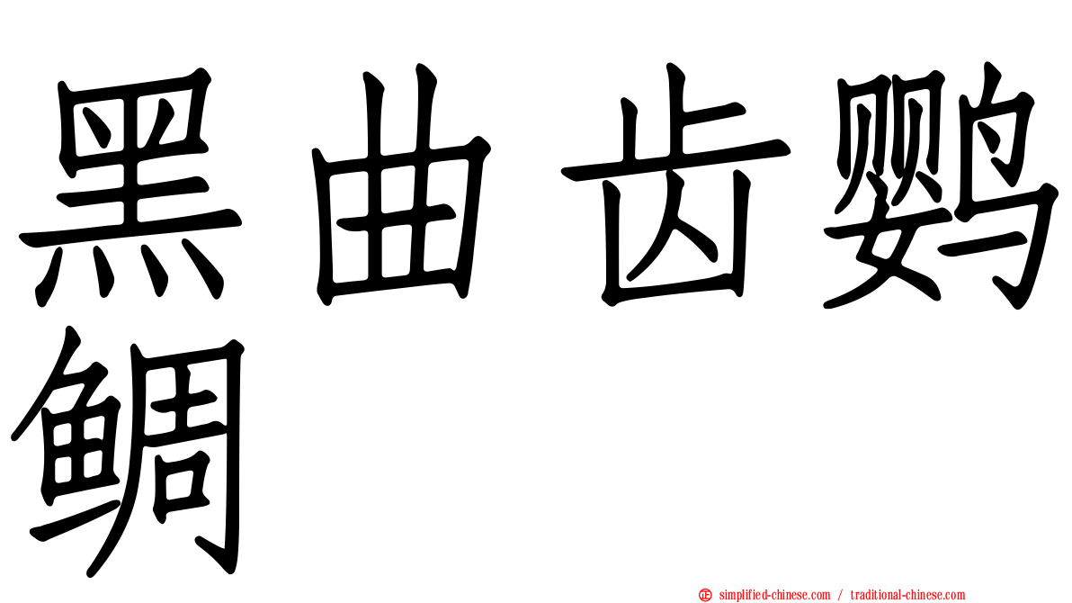 黑曲齿鹦鲷