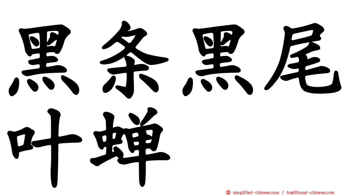 黑条黑尾叶蝉