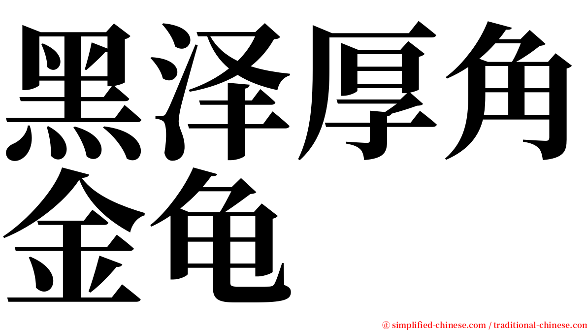 黑泽厚角金龟 serif font