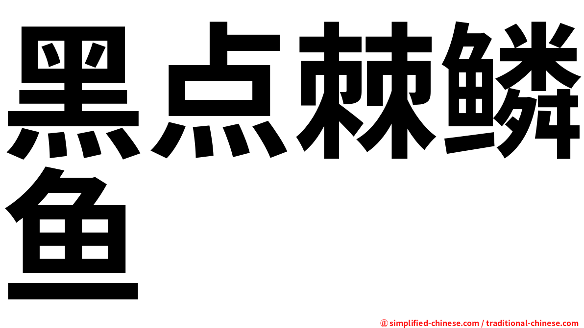 黑点棘鳞鱼