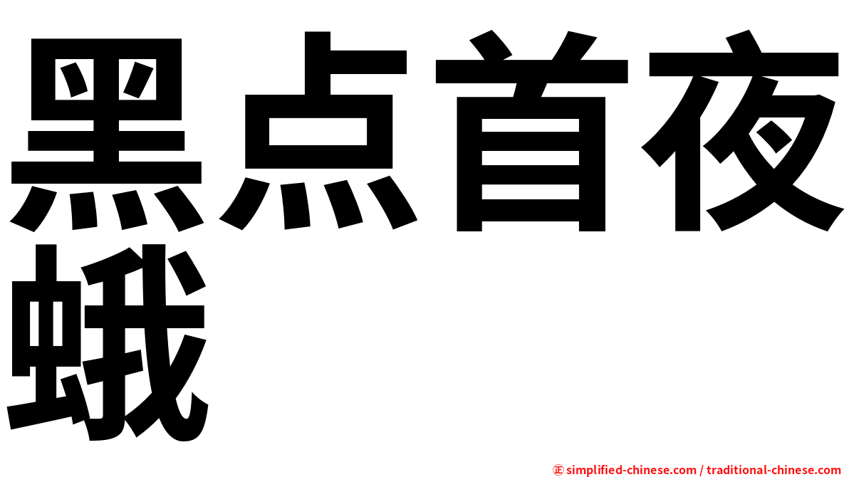 黑点首夜蛾