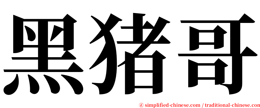 黑猪哥 serif font
