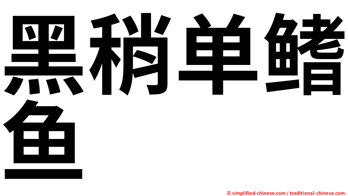 黑稍单鳍鱼