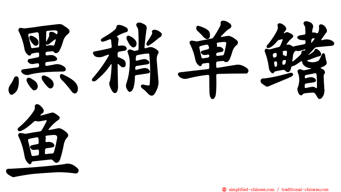 黑稍单鳍鱼