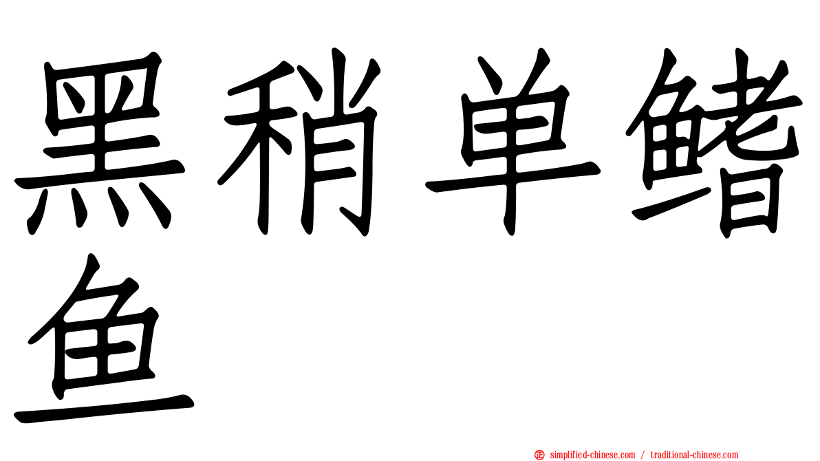 黑稍单鳍鱼