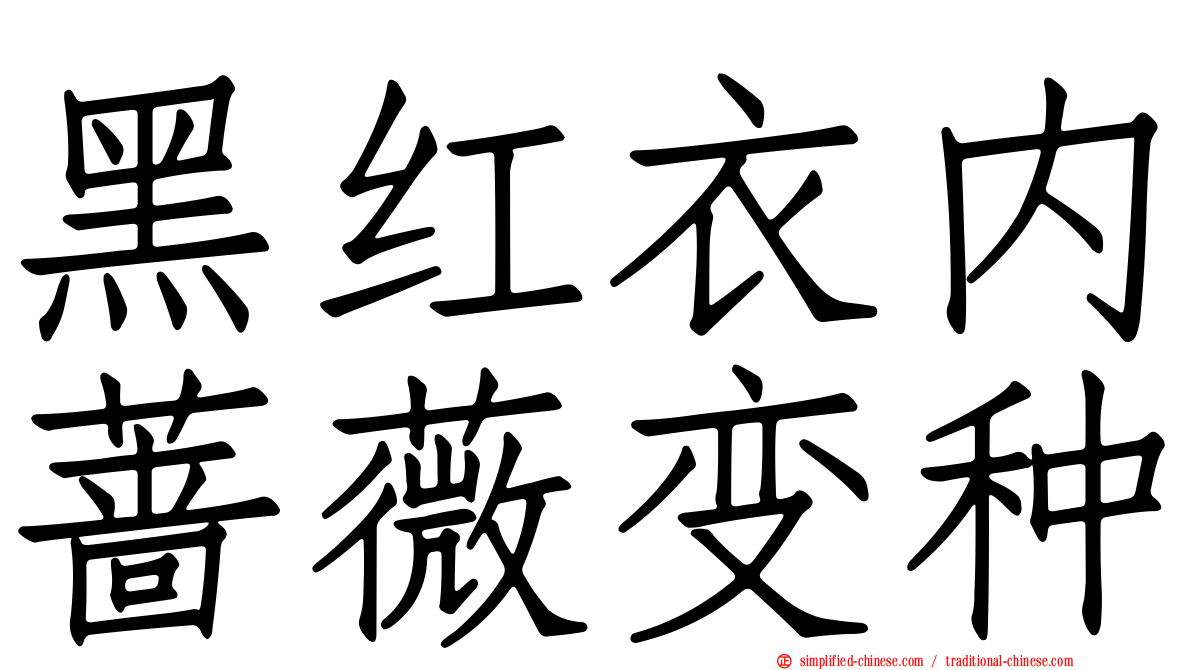 黑红衣内蔷薇变种