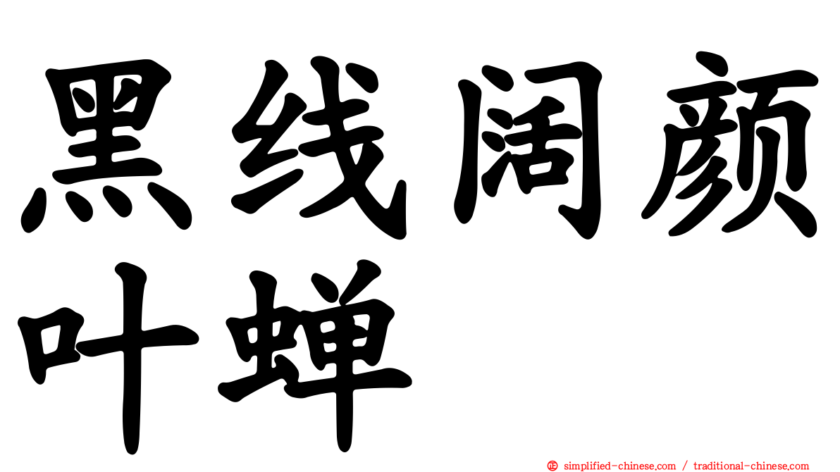 黑线阔颜叶蝉